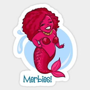 Deep Red Merbie Sticker